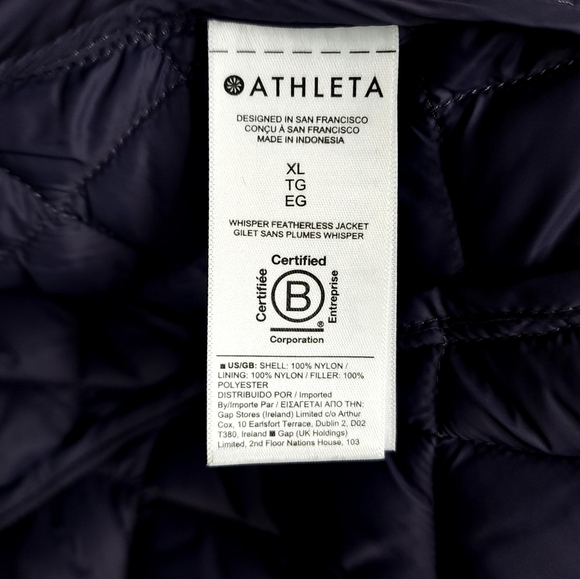Athleta Wisper Featherless Jacket size XL color Dark Sky Violet - Picture 8 of 14